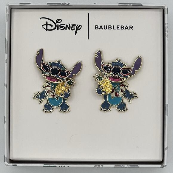 Disney Baublebar Stitch Earrings Beach Vibes Pineapple Sunglasses Gift Summer - Picture 5 of 6